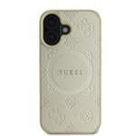 Guess Saffiano Peony Stamp MagSafe zadný kryt pre iPhone 16 Gold