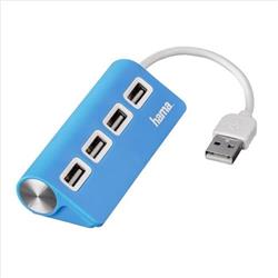 HAMA 4 Port USB 2.0 Hub modrý (12179) - USB zařízení