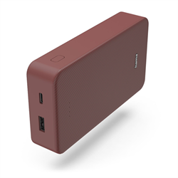 Hama Colour 20, powerbank 20000 mAh, 3 A, output: USB-C, USB-A, red