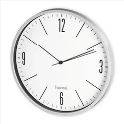 Hama Elegante, nástenné hodiny, priemer 30 cm, tichý chod, sivé