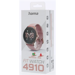 Hama Fit Watch 4910, športové hodinky, srdcový tep, oxymeter, kalórie, vodotesné, ružové