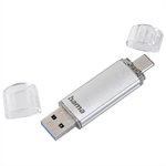 Hama Flash Pen Laeta, USB-C/USB-A 3.1, 32 GB, 40 MB/s, strieborná