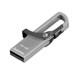 Hama flashPen "Hook-Style" 64 GB 15 MB/s, sivá