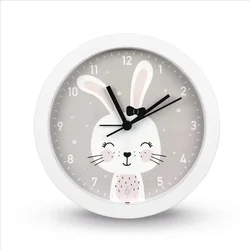Hama Lovely Bunny, detské stolové hodiny s funkciou budíka, priemer 16 cm, tichý chod