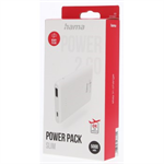 Hama SLIM 5HD, powerbank, 5000 mAh, 1 A, výstup: USB-A, biela