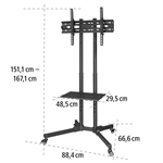 Hama TV stojan Trolley, mobilný, 600x400