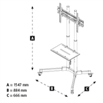 Hama TV stojan Trolley, pojízdný, 600x400