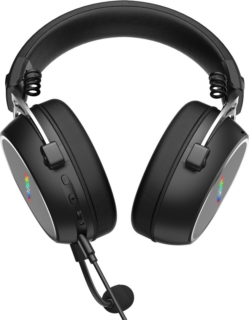 Hator HYPERGANG 3 USB drátová sluchátka černá
