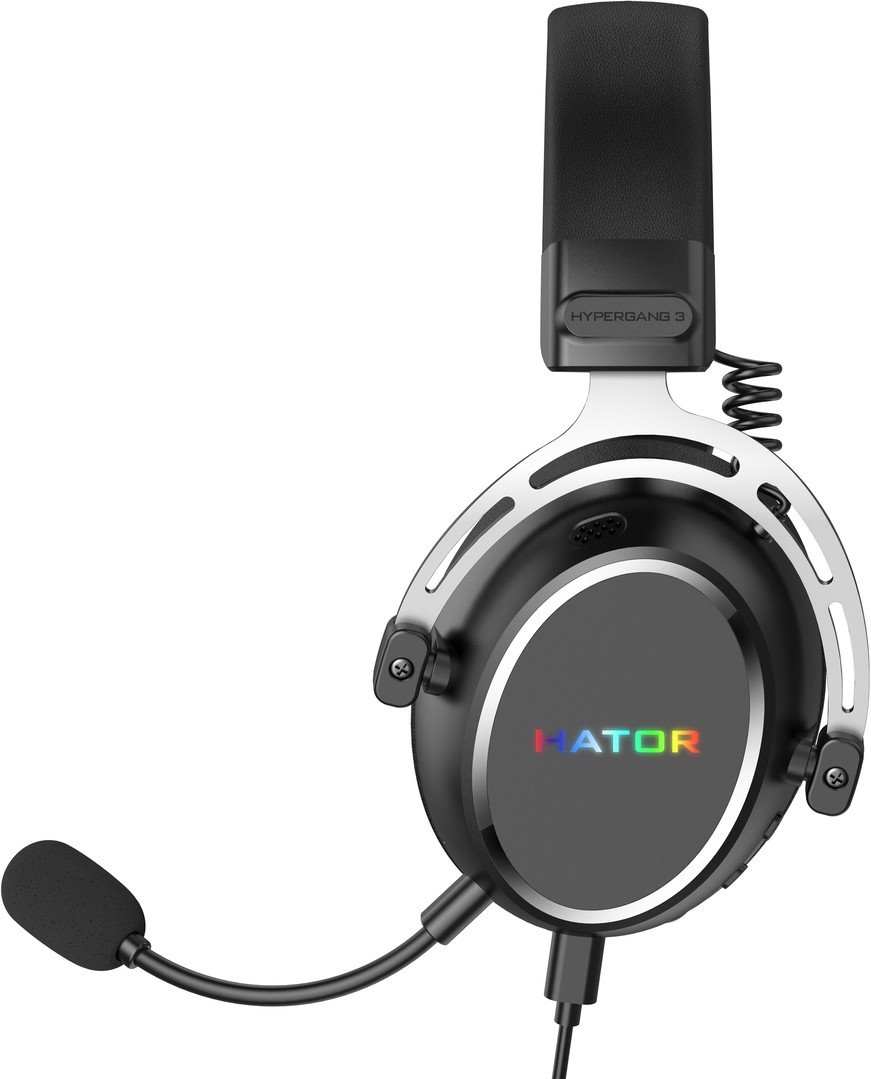 Hator HYPERGANG 3 USB káblové slúchadlá čierne