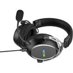 Hator HYPERGANG 3 USB káblové slúchadlá čierne