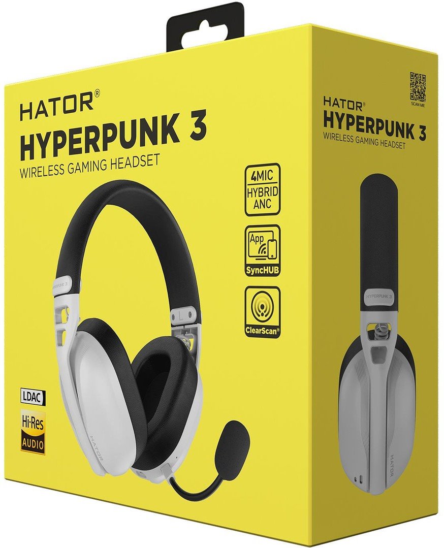 Hator HYPERPUNK 3 bezdrátová sluchátka bílá