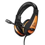 Herná náhlavná súprava CANYON STAR RAIDER GH-1A, 3,5 mm jack, ovládanie hlasitosti, 2v1, 3,5 mm adaptér, 2 m kábel, čierna/oranžová
