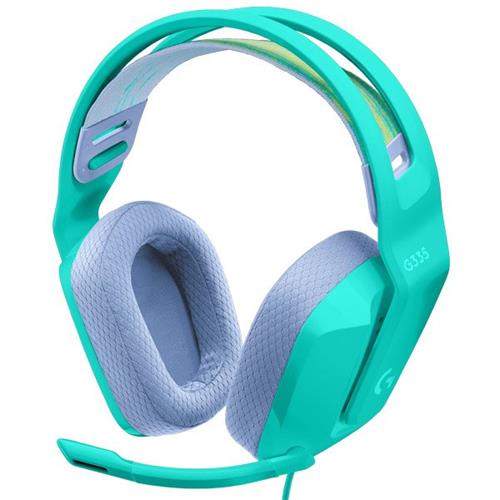 Herná náhlavná súprava Logitech G335, mentolová
