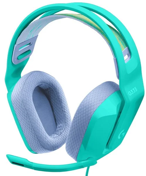 Herná náhlavná súprava Logitech G335, mentolová