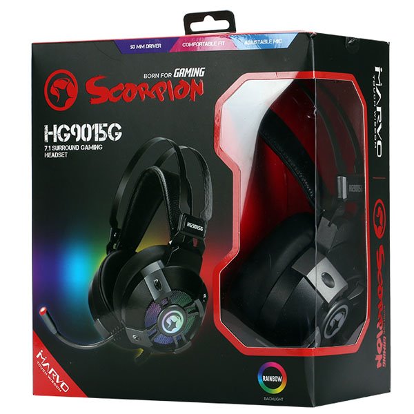 Herná náhlavná súprava Marvo HG9015G s mikrofónom, čierna