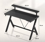 Hero 1.9 Black 120 cm gaming desk