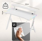 Hero 1.9 RGB White 120 cm gaming desk