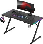 Hero 2.5 RGB Black 120 cm gaming desk