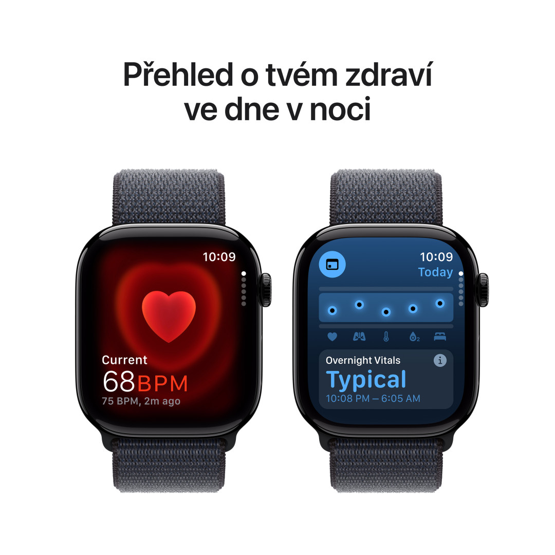 Hliníkové puzdro Apple Watch Series 10 GPS 42 mm Jet Black s atramentovou športovou slučkou (MWWG3QC/A)