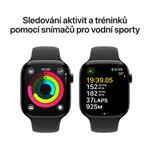 Hliníkové puzdro Apple Watch Series 10 GPS 42 mm Jet Black s čiernym športovým remienkom - S/M (MWWE3QC/A)