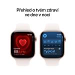 Hliníkové puzdro Apple Watch Series 10 GPS + Cellular 46 mm v ružovo-zlatej farbe so športovým remienkom Light Blush - M/L (MWY73QC/A)
