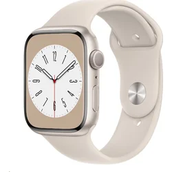 Hliníkové puzdro Apple Watch Series 8 GPS 45 mm Starlight so športovým remienkom Starlight - Bežné (mnp23cs/a)