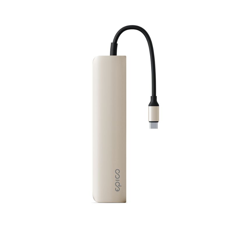 Hliníkový rozbočovač Epico 6v1 | 100W USB-C PD | hviezdne biely
