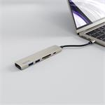 Hliníkový rozbočovač Epico 6v1 | 100W USB-C PD | hviezdne biely