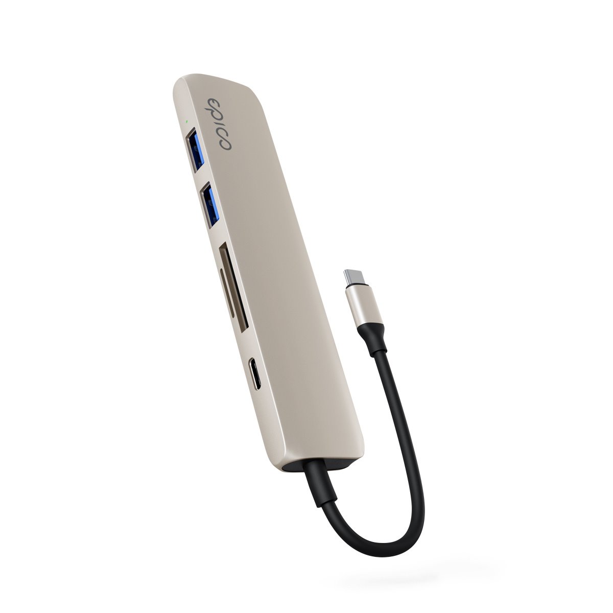Hliníkový rozbočovač Epico 6v1 | 100W USB-C PD | hviezdne biely