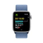 HOD GPS MTP Apple Watch SE 44 mm strieborný hliník s ľadovo modrým športovým remienkom