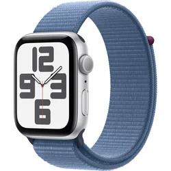 HOD GPS MTP Apple Watch SE 44 mm strieborný hliník s ľadovo modrým športovým remienkom
