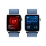 HOD GPS MTP Apple Watch SE 44mm Stříbrný hliník s ledově modrým provlékacím sportovním řemínkem