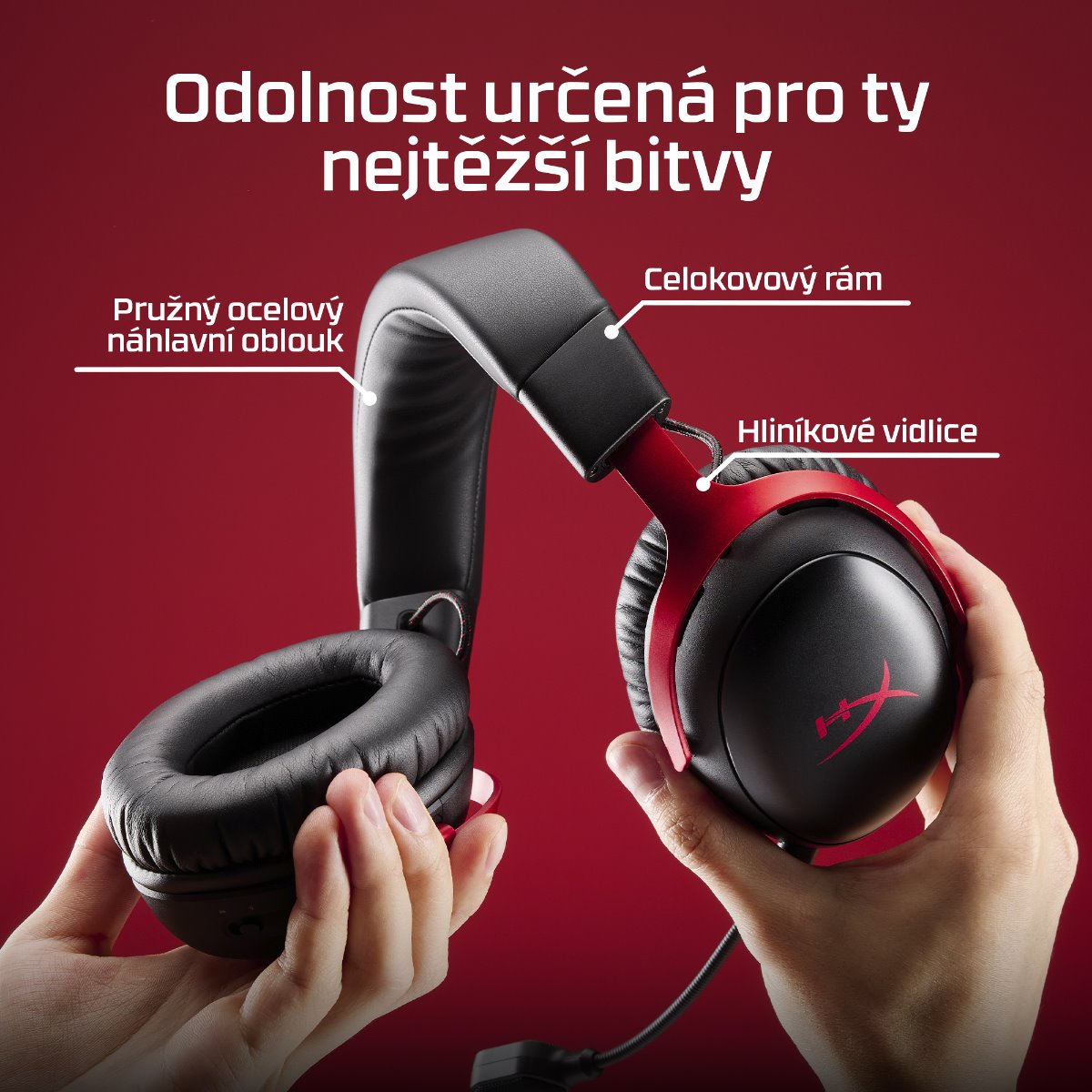 HP HyperX Cloud III S headset černo-červená