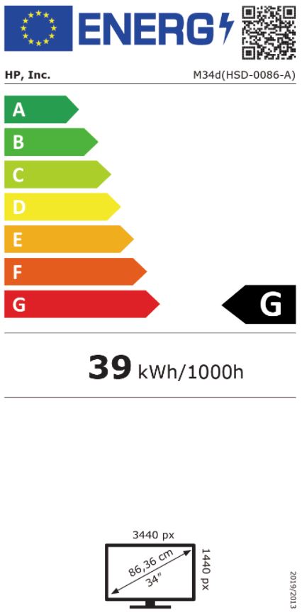 HP M34d WQHD Curved Monitor (3B1W4AA)