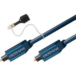HQ Optický kabel Toslink TOS male - TOS male, s redukcí na 3.5mm, 2m