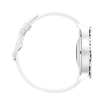 Huawei Watch GT3 Pro 43 mm, strieborný rámček, biele keramické puzdro, biely kožený remienok