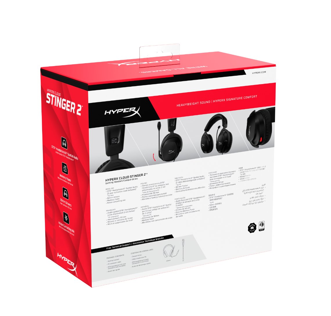 HyperX Cloud Stinger 2/Stereo/Jack/Drát/Černá