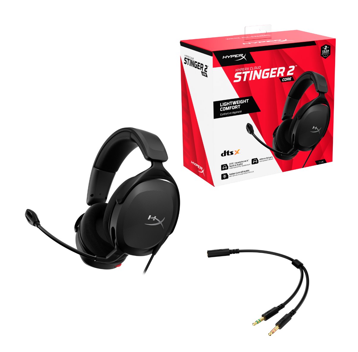 HyperX Cloud Stinger 2 Core/Stereo/Jack/Drát/Černá