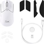 HyperX Pulsefire Haste 2 Mini/Herná/Optická/Pre pravákov/26 000 DPI/Káblová/Bezdrôtová/Biela