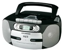 HYUNDAI Přenosný radiomagnetofon TRC666A3, CD-R / RW, podpora MP3, WMA, kazetový přehrávač, analogový AM/FM tuner