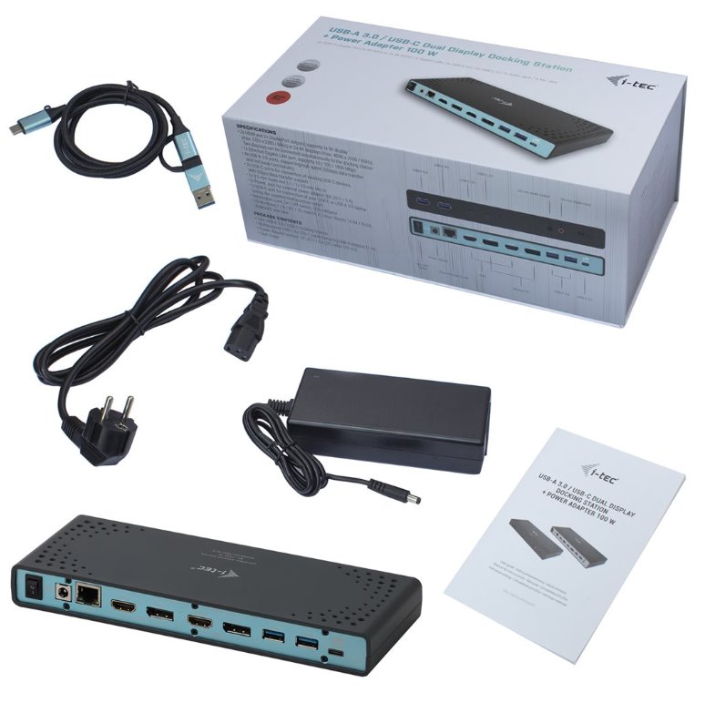 I-TEC USB 3.0 / USB-C 5K Univerzálny dual dokovacia stanica s PD CADUA4KDOCKPDL