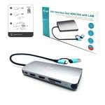 i-tec USB 3.0/USB-C/TB3 3x displej Kovový nano dock s LAN, PD 100W