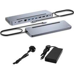 i-tec USB-C kovová ergonomická dokovacia stanica s 3x 4K displejom, PD100W + i-tec univerzálna nabíjačka 100W