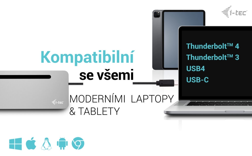 i-tec USB-C Metal Ergonomic 3x 4K Display Docking Station