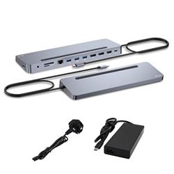 i-tec USB-C Metal Ergonomic 3x 4K Display Docking Station, PD100W + i-tec Universal Charger 100W