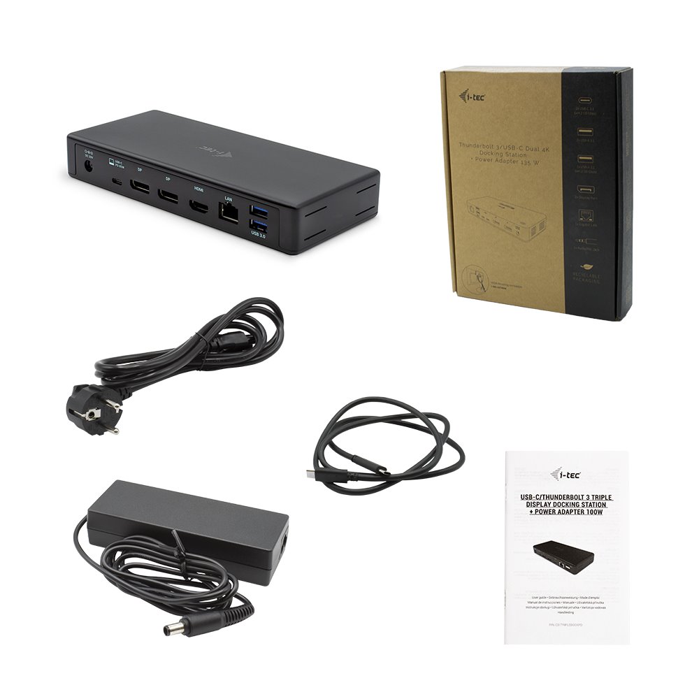 I-TEC USB-C Triple Display Docking Station, Power Delivery 85W, kompatibilný Thunderbolt3 C31TRIPLEDOCKPD