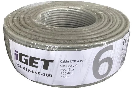 iGET Sieťový kábel CAT6 UTP PVC Eca 100m/role (84005021)
