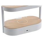 IMMAX LED budík TRIPLE DOCK biely (svetlé drevo)