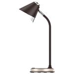 IMMAX LED stolová lampa FINCH hnedá + zlaté prvky