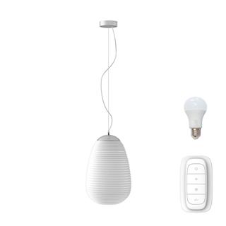 Immax NEO COCONO závěsný lustr bílé sklo 24x34cm včetně Smart zdroje E27 RGBW Zigbee 3.0